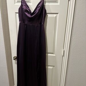 Azazie Plum Sarella Satin Dress